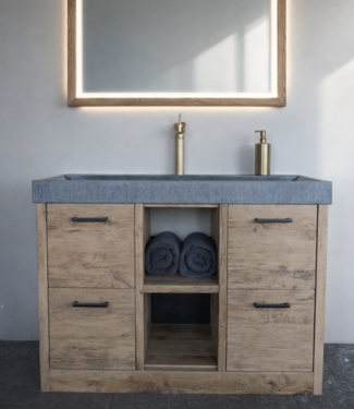 Rene Houtman Badkamermeubel Rowin | Geschaafd Oud Eiken | 120 cm