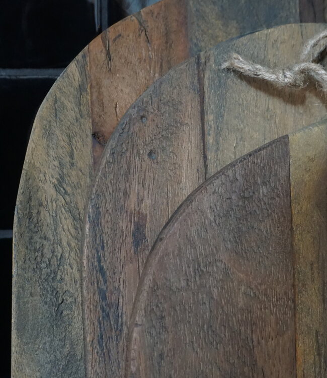 Rene Houtman Broodplanken Set Van 3 | Bruin | Leren Hengsel