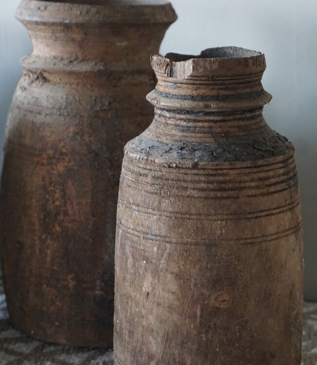 Aura Peeperkorn Pottenset Van 4 | Houten Nepalese Potten