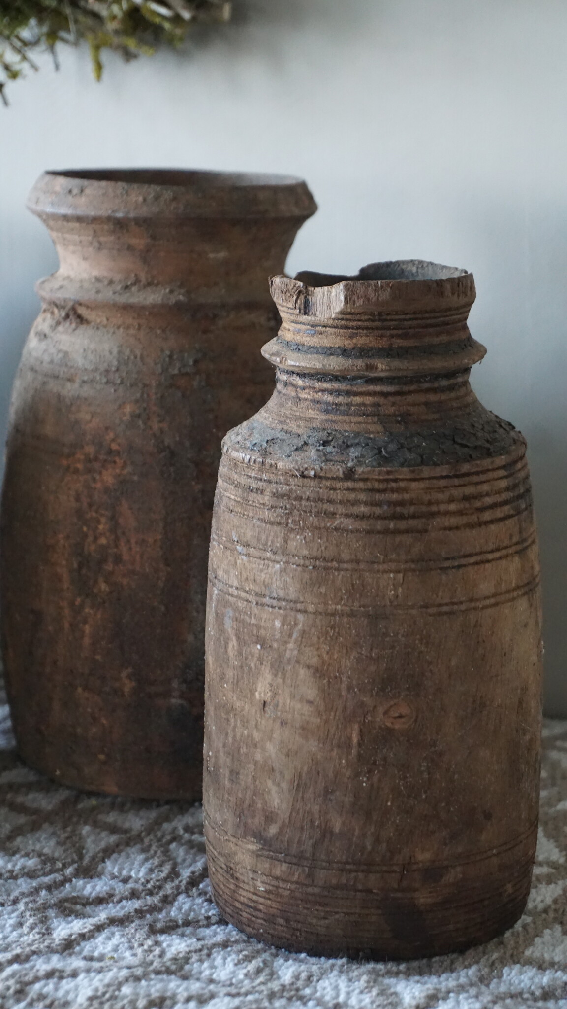 Aura Peeperkorn Pottenset Van 4 | Houten Nepalese Potten
