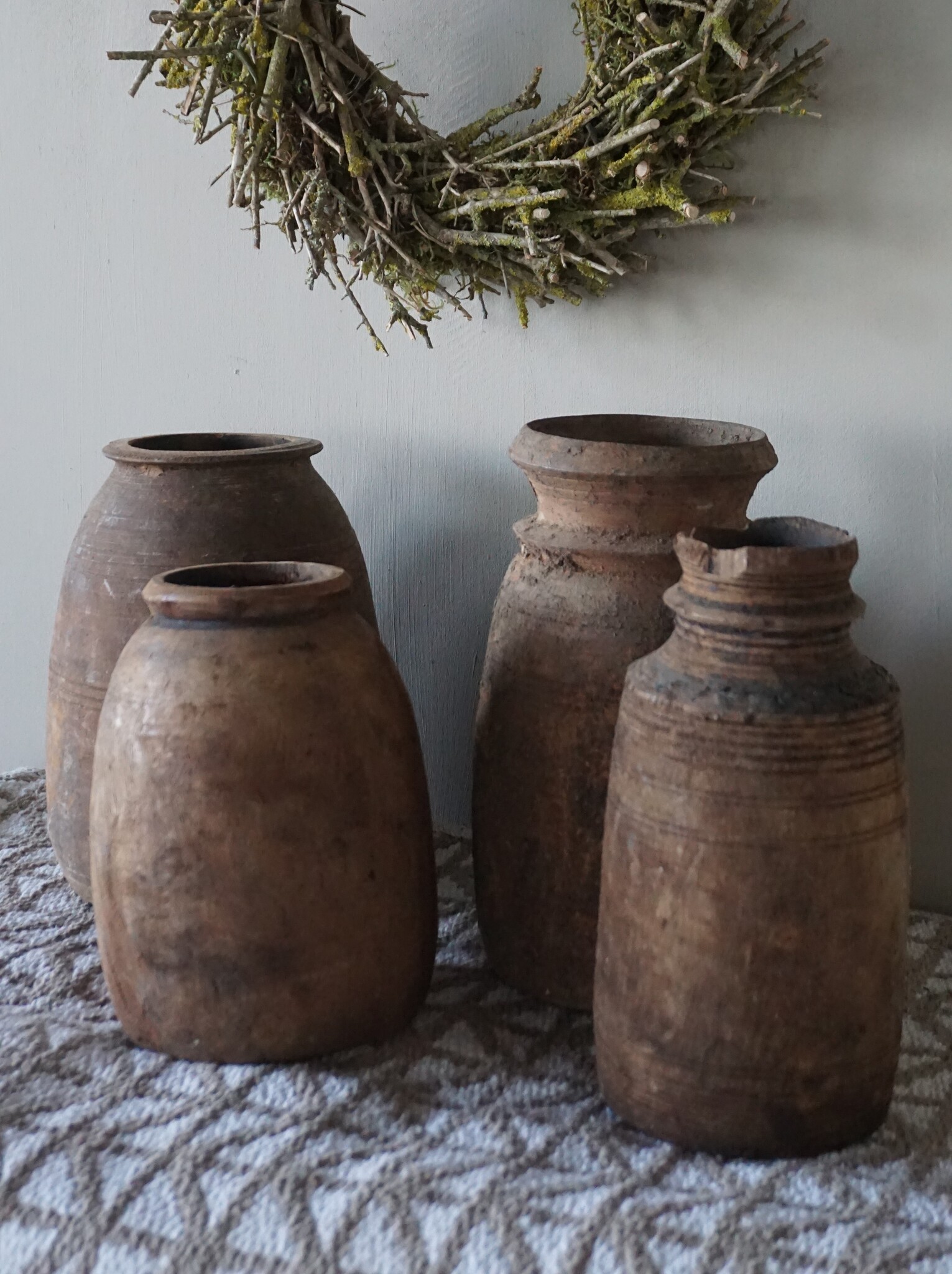 Aura Peeperkorn Pottenset Van 4 | Houten Nepalese Potten