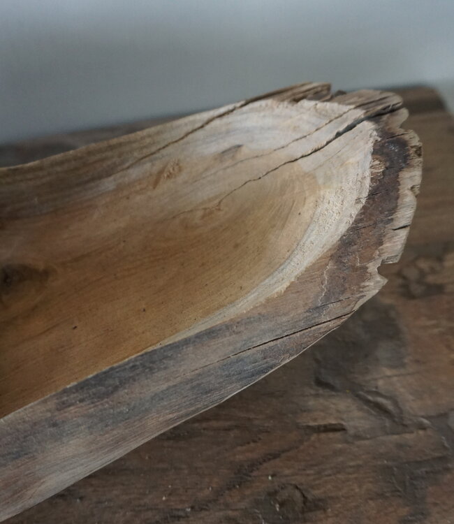 Rene Houtman Schaal | Teakhouten Boot | H10 x B70 x D22 cm