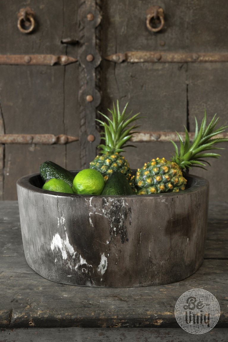 Be-Uniq Schaal | Versteend Hout | Indonesie | H15 x B37 x D33 cm