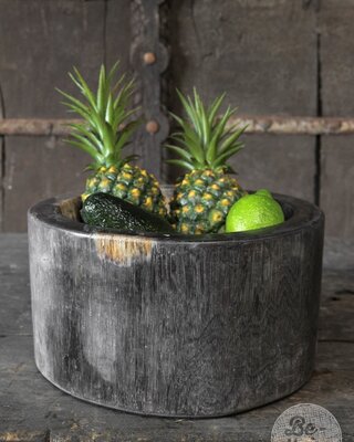 Be-Uniq Schaal | Versteend Hout | Indonesie | H17 x D31 cm