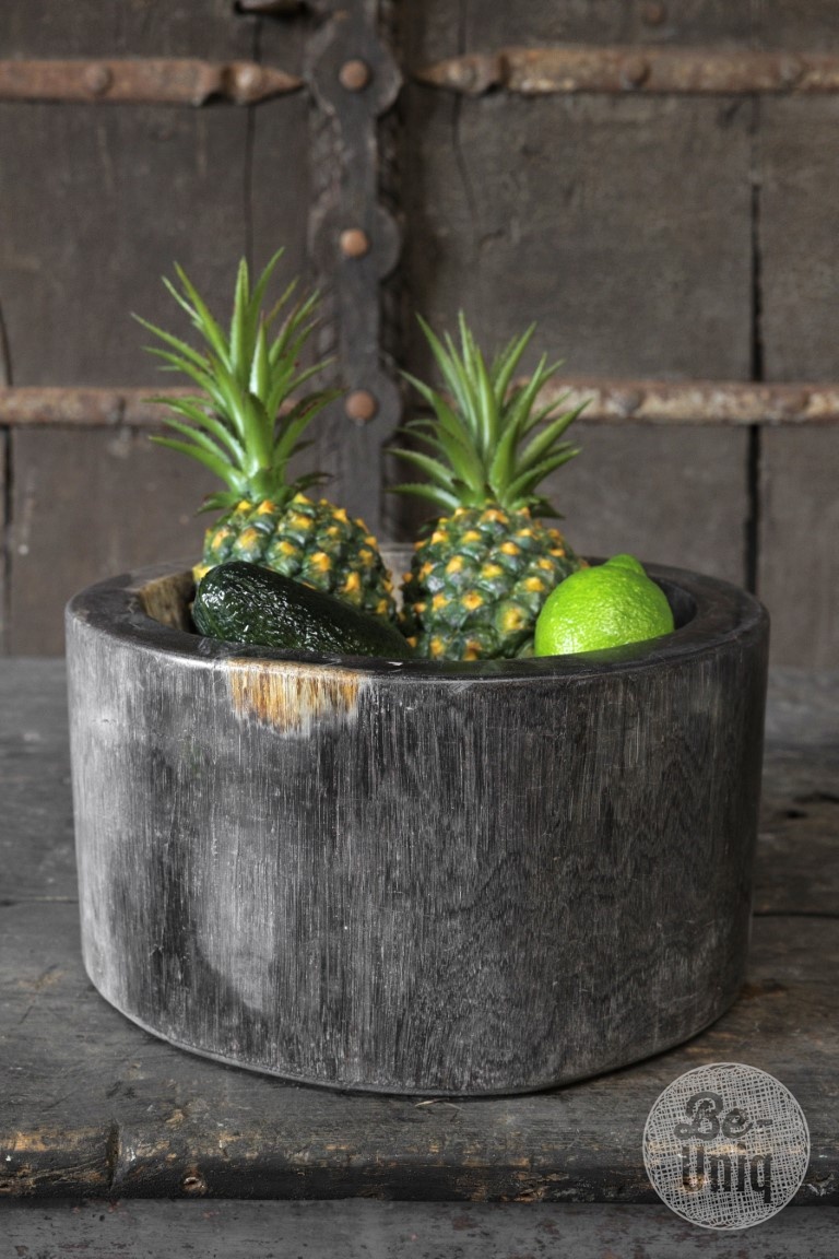 Be-Uniq Schaal | Versteend Hout | Indonesie | H17 x D31 cm