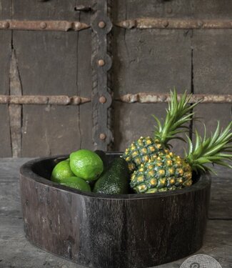 Be-Uniq Schaal | Versteend Hout | Indonesie | H13 x B38 x D33 cm