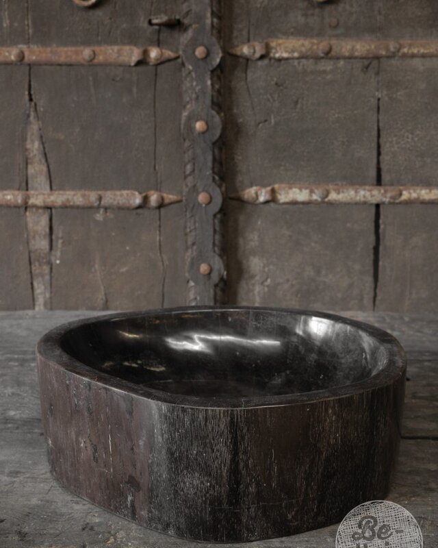 Be-Uniq Schaal | Versteend Hout | Indonesie | H13 x B38 x D33 cm