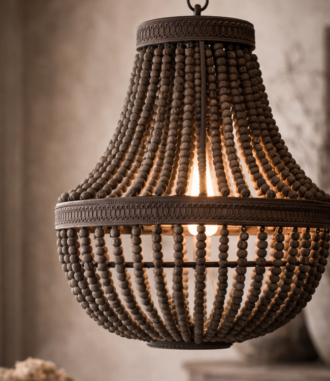 Rene Houtman Kralen Hanglamp Rustica Bruin H70 x B43 Cm