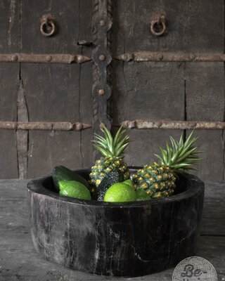 Be-Uniq Schaal | Versteend Hout | Indonesie | H14 x B38 x D34 cm