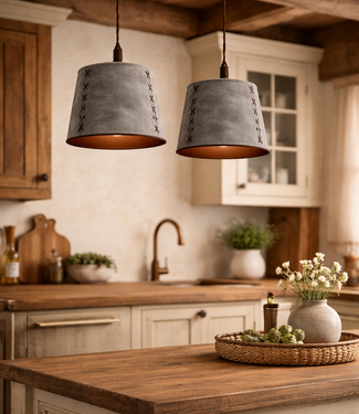 Rene Houtman Hanglamp Nalia Suède Leder H15 x B18 Cm