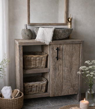 Rene Houtman Davidoff Badmeubel | Geborsteld Eiken | H90 x B80 x D30 cm