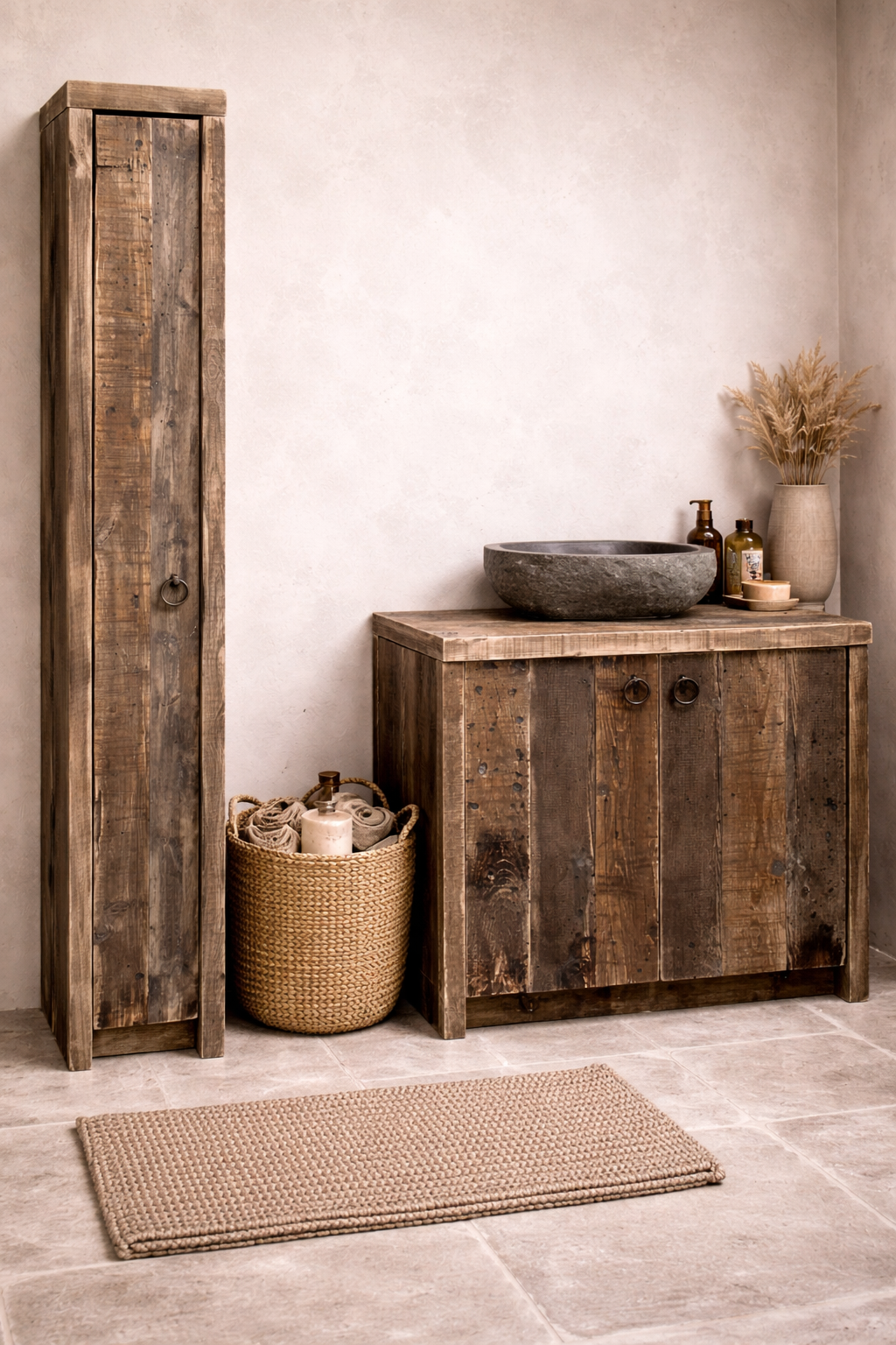 Rene Houtman Oud houten badkamermeubel Kelsey 90 cm
