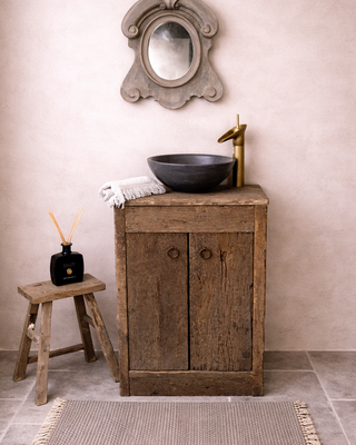 Rene Houtman Toiletmeubel Anouk Geborsteld Oud Eikenhout