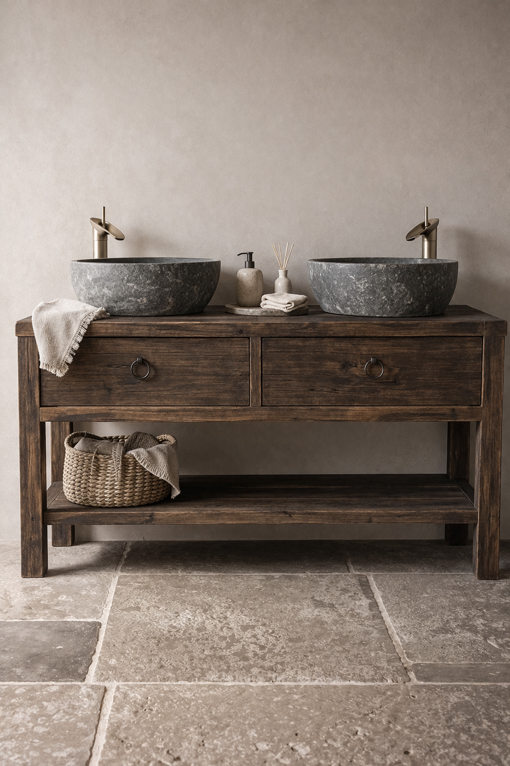 Rene Houtman Badmeubel Ramon | Grenen Wagonplanken | Kies Maat