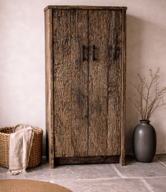 Rene Houtman Kast Massief Oud Eikenhout Geborsteld - Kies Maat