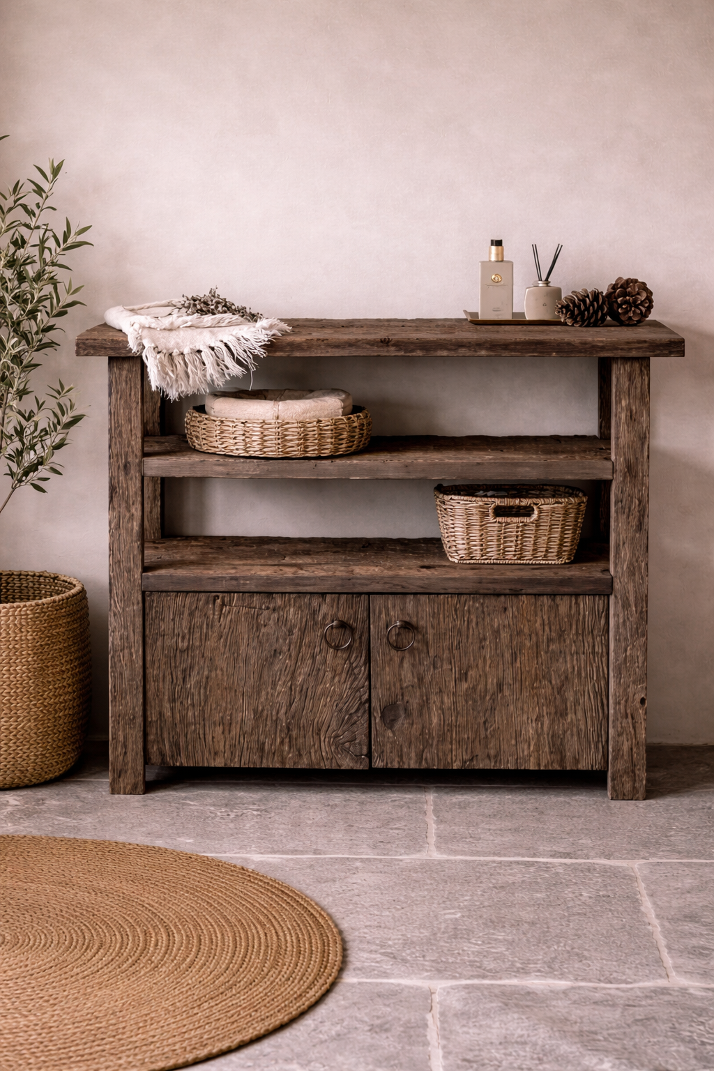 Rene Houtman Sidetable | Geborsteld Oud Eiken | H85 x B100 x D40 cm