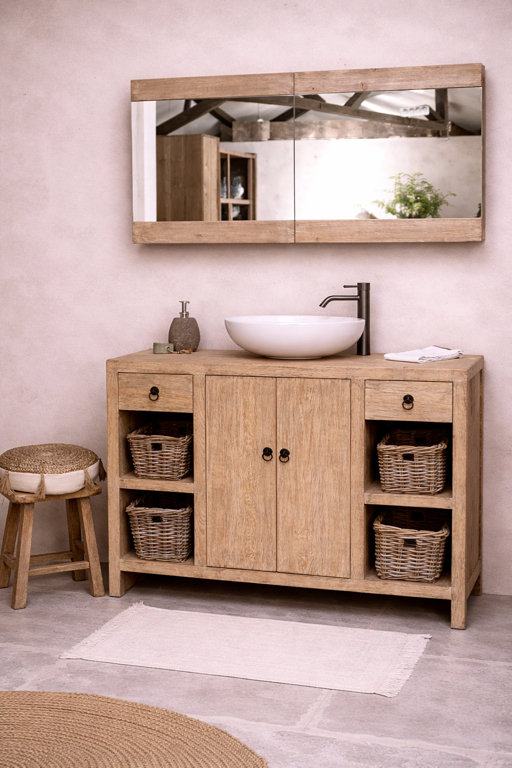 Rene Houtman Abella Houten Badkamermeubel 120 cm Naturel