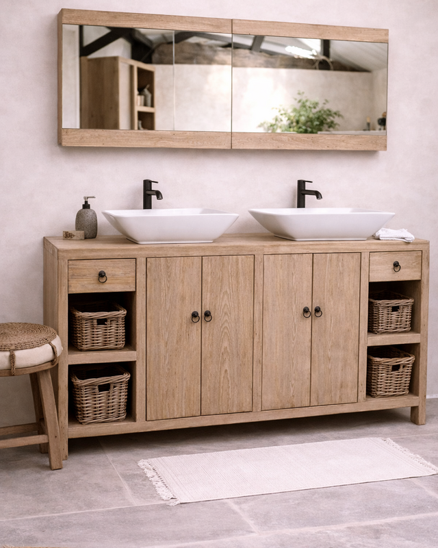 Rene Houtman Abella Houten Badkamermeubel 180 cm Naturel