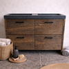 Badmeubel Sita | Geborsteld Oud Eiken | H90xB120xD46 cm