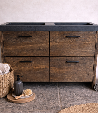 Rene Houtman Badmeubel Sita | Geborsteld Oud Eiken | H90xB120xD46 cm