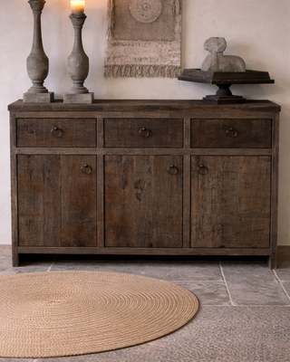 Rene Houtman Sidetable Oud Eikenhout Geborsteld | H90xB150xD45 cm