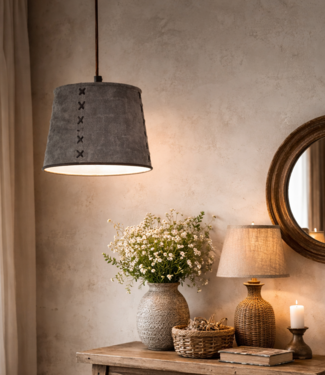 Rene Houtman Hanglamp Nalia Suède Leder H19 x B23 Cm