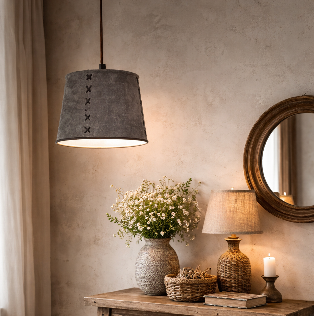 Rene Houtman Hanglamp Nalia Suède Leder H19 x B23 Cm