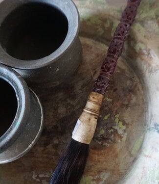 Be-Uniq Kleurrijke Kaligrafeerkwast | Roodbruin | 30 cm