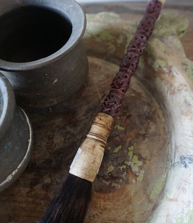 Be-Uniq Kleurrijke Kaligrafeerkwast | Roodbruin | 30 cm