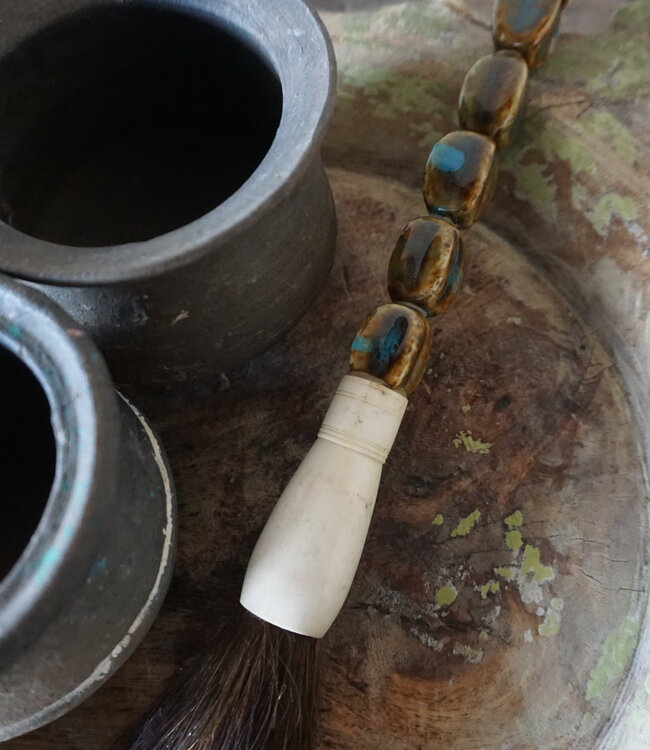 Be-Uniq Kleurrijke Kaligrafeerkwast | Bruin | 30 cm