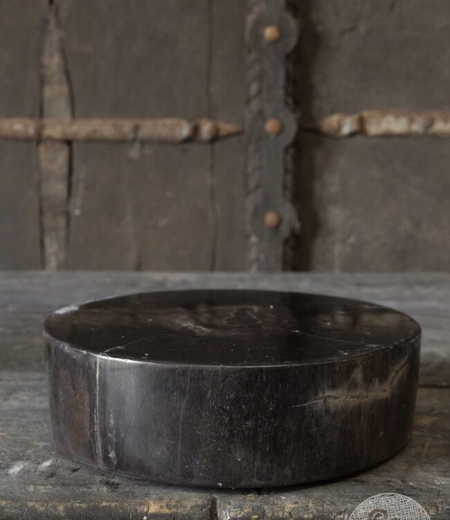 Be-Uniq Schijf Versteend Hout | Indonesie | D26 x H7 cm