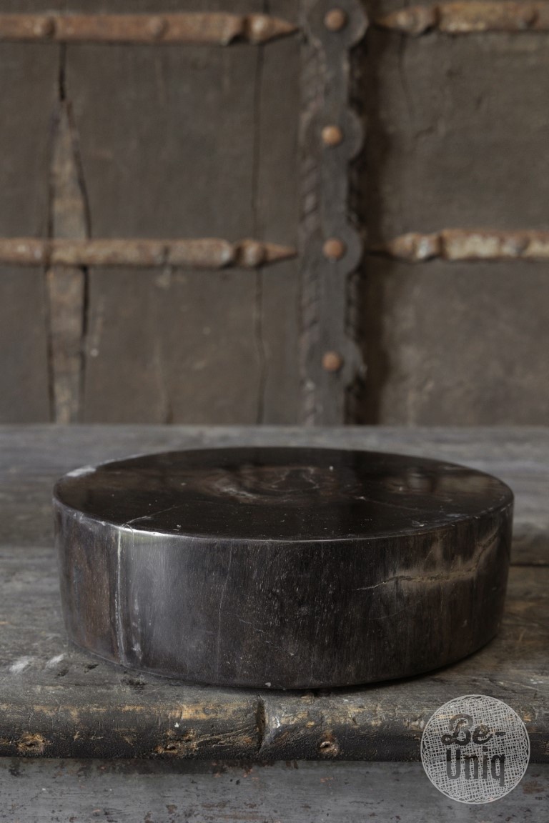 Be-Uniq Schijf Versteend Hout | Indonesie | D26 x H7 cm