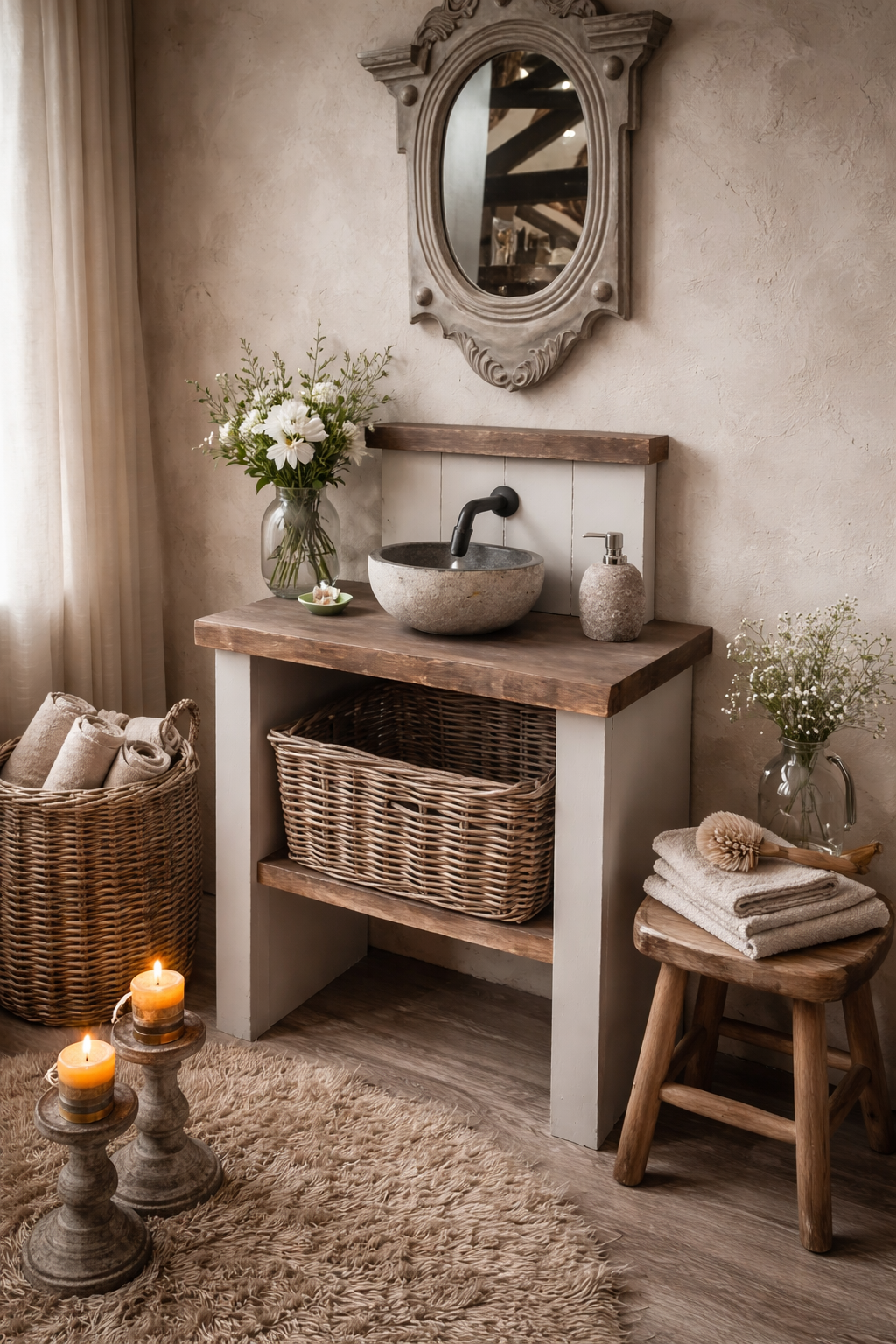 Rene Houtman Cosy toiletmeubel met trog en pompstraat - SET