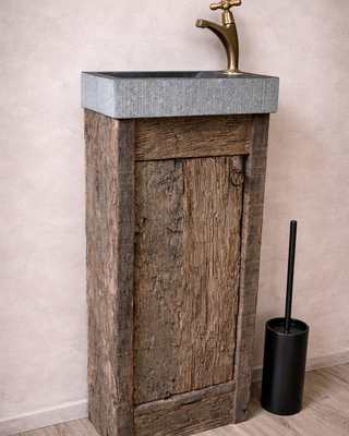 Rene Houtman Oud Eikenhouten Geborsteld - Fontein Black