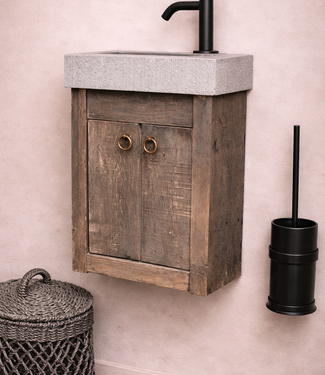 Rene Houtman Toiletmeubel Zwevend Oud Eikenhout