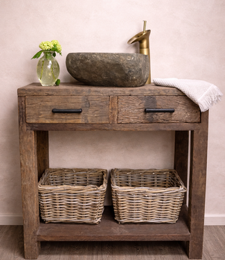 Rene Houtman Badkamermeubel Semmie - Ijzer - Hout 2 lades