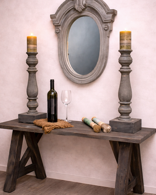 Rene Houtman Spiegel Ossenoog Hout H72xB63 cm Old Grey