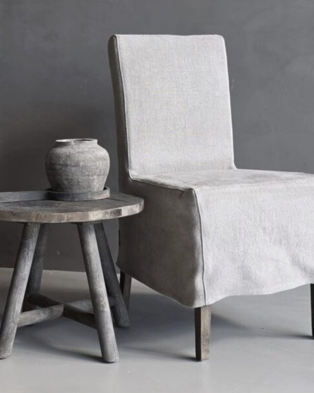 Luksa Home Collection Eetkamerstoel Nora Rok 100% Linnen - Taupe Of Beige