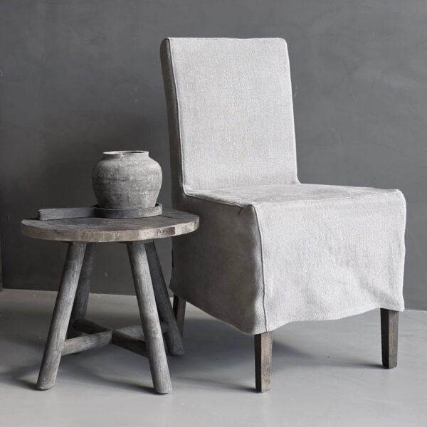 Luksa Home Collection Eetkamerstoel Nora Rok 100% Linnen - Taupe Of Beige