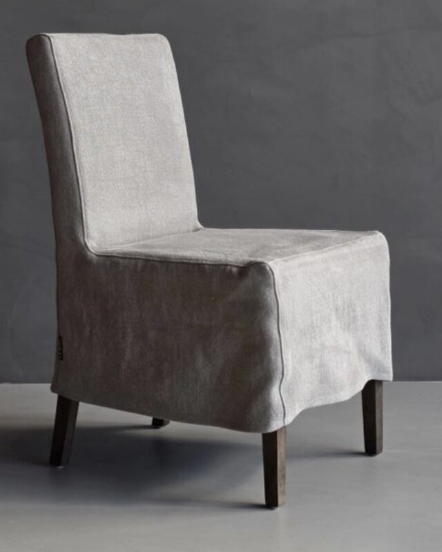 Luksa Home Collection Eetkamerstoel Nora Rok 100% Linnen - Taupe Of Beige