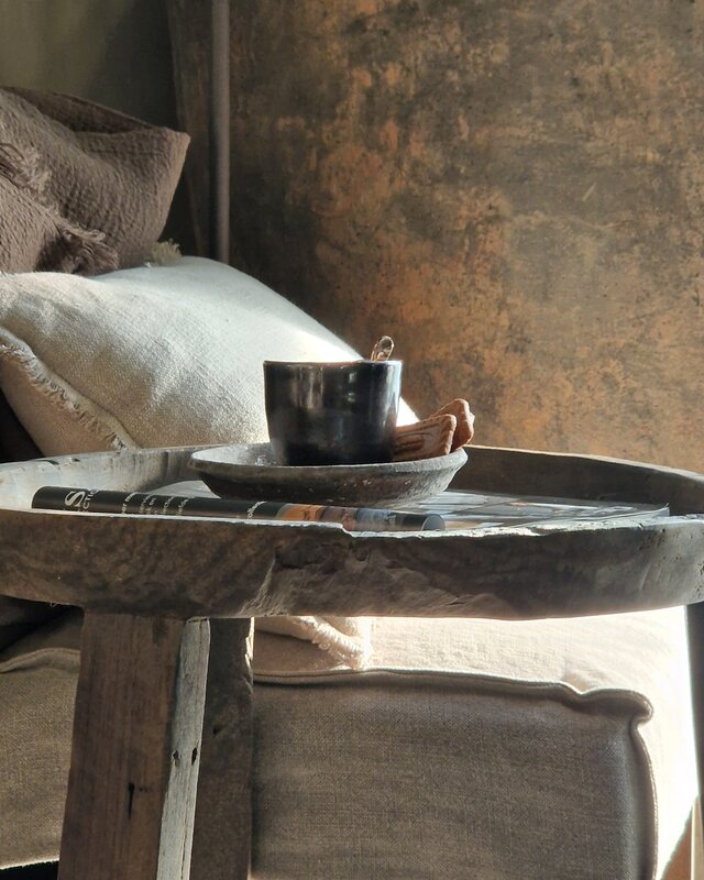 Luksa Home Collection Bijzettafel Hout Josefien Met Schaal H60xB50 Cm