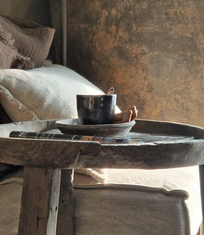 Luksa Home Collection Bijzettafel Hout Josefien Met Schaal H60xB50 Cm