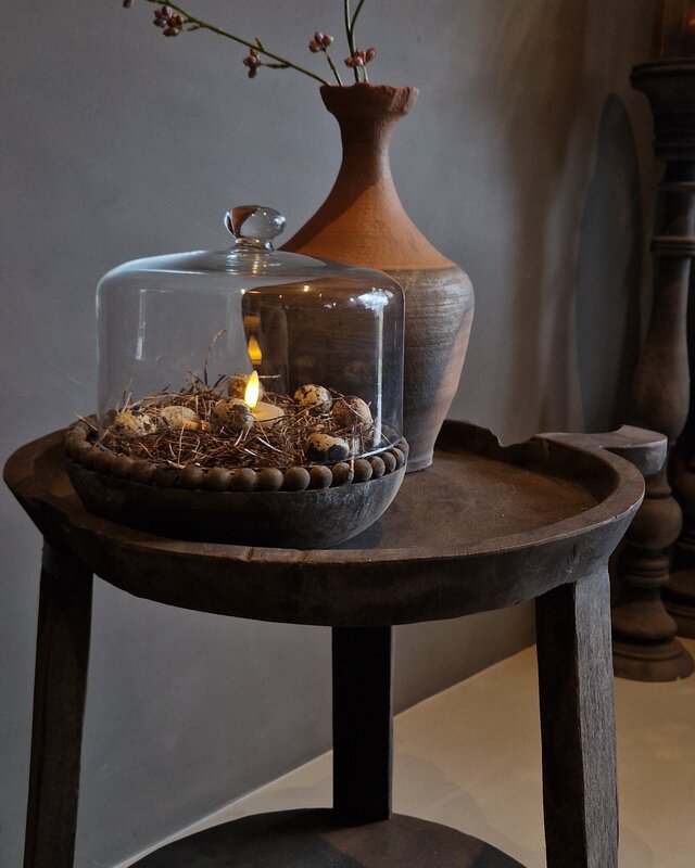 Luksa Home Collection Bijzettafel Hout Josefien Met Schaal H60xB50 Cm