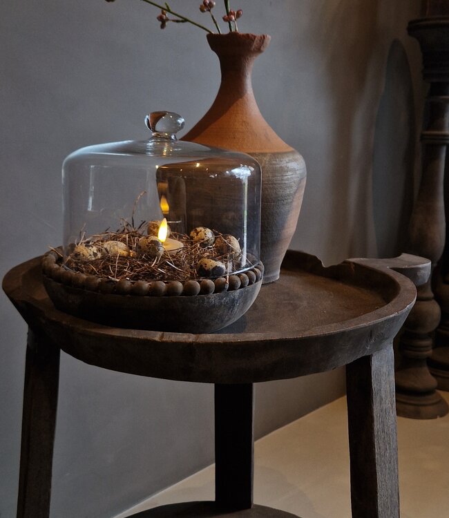 Luksa Home Collection Bijzettafel Hout Josefien Met Schaal H60xB50 Cm
