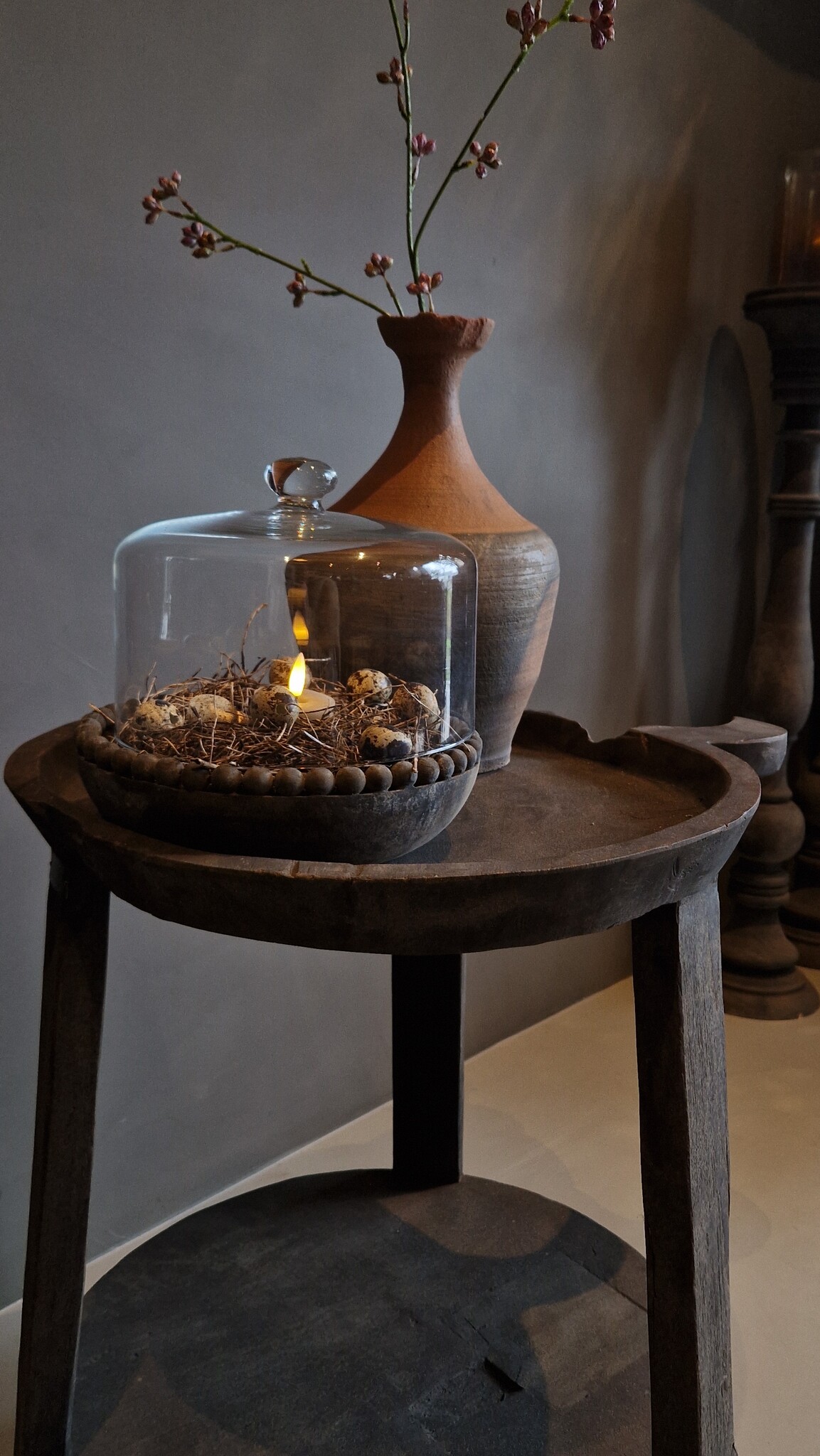 Luksa Home Collection Bijzettafel Hout Josefien Met Schaal H60xB50 Cm
