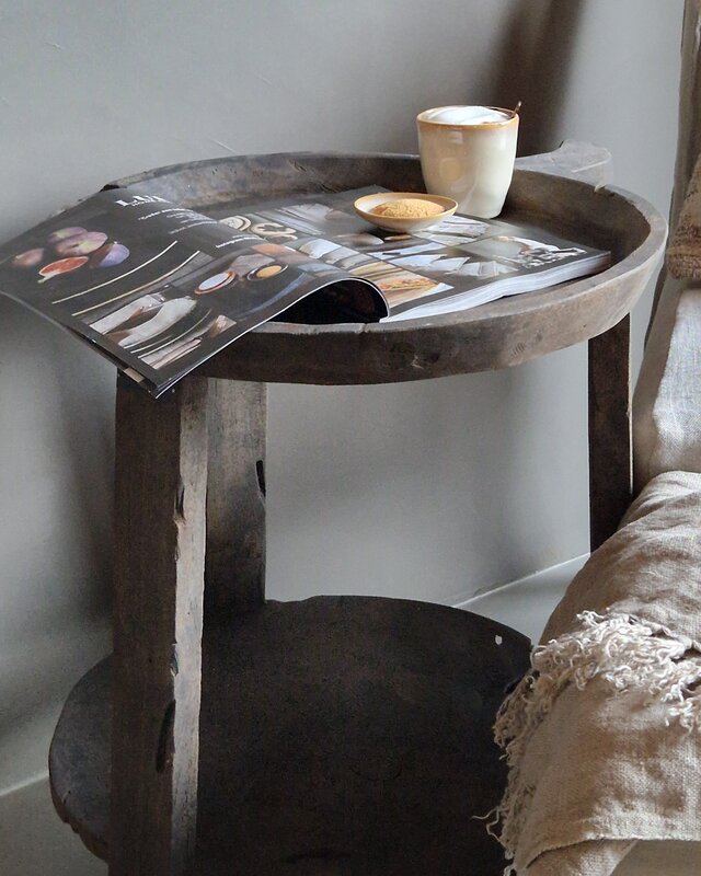 Luksa Home Collection Bijzettafel Hout Josefien Met Schaal H60xB50 Cm