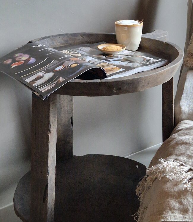 Luksa Home Collection Bijzettafel Hout Josefien Met Schaal H60xB50 Cm