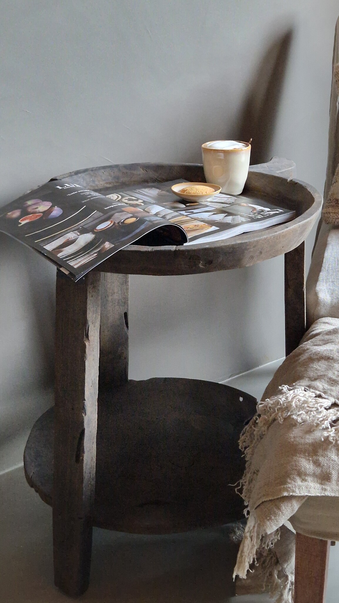 Luksa Home Collection Bijzettafel Hout Josefien Met Schaal H60xB50 Cm
