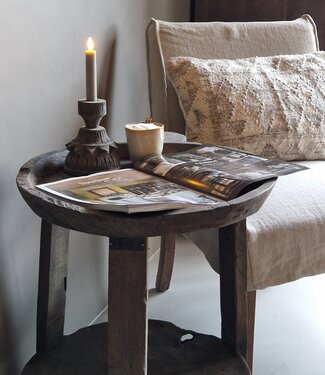 Luksa Home Collection Bijzettafel Hout Josefien Met Schaal H60xB50 Cm