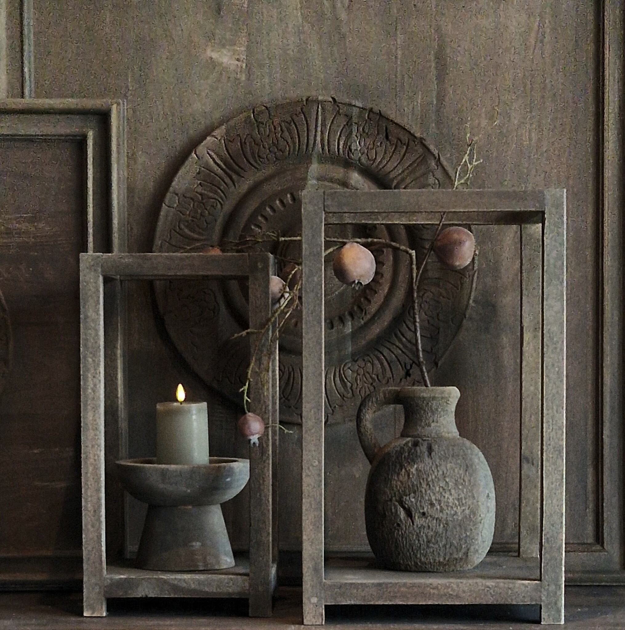 Luksa Home Collection Windlicht Lantaarn Balthazar Hout - 2 Maten